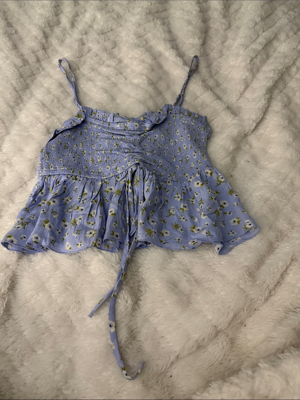 Forever 21 periwinkle Floral Smocked Tube Top